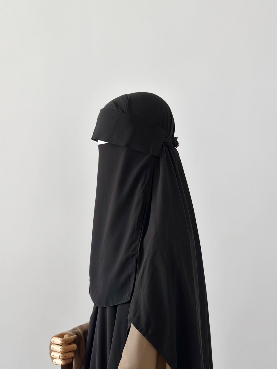 Niqab 𝑃𝑢𝑙𝑙 𝐷𝑜𝑤𝑛 - 𝐶𝑎𝑝 Noir