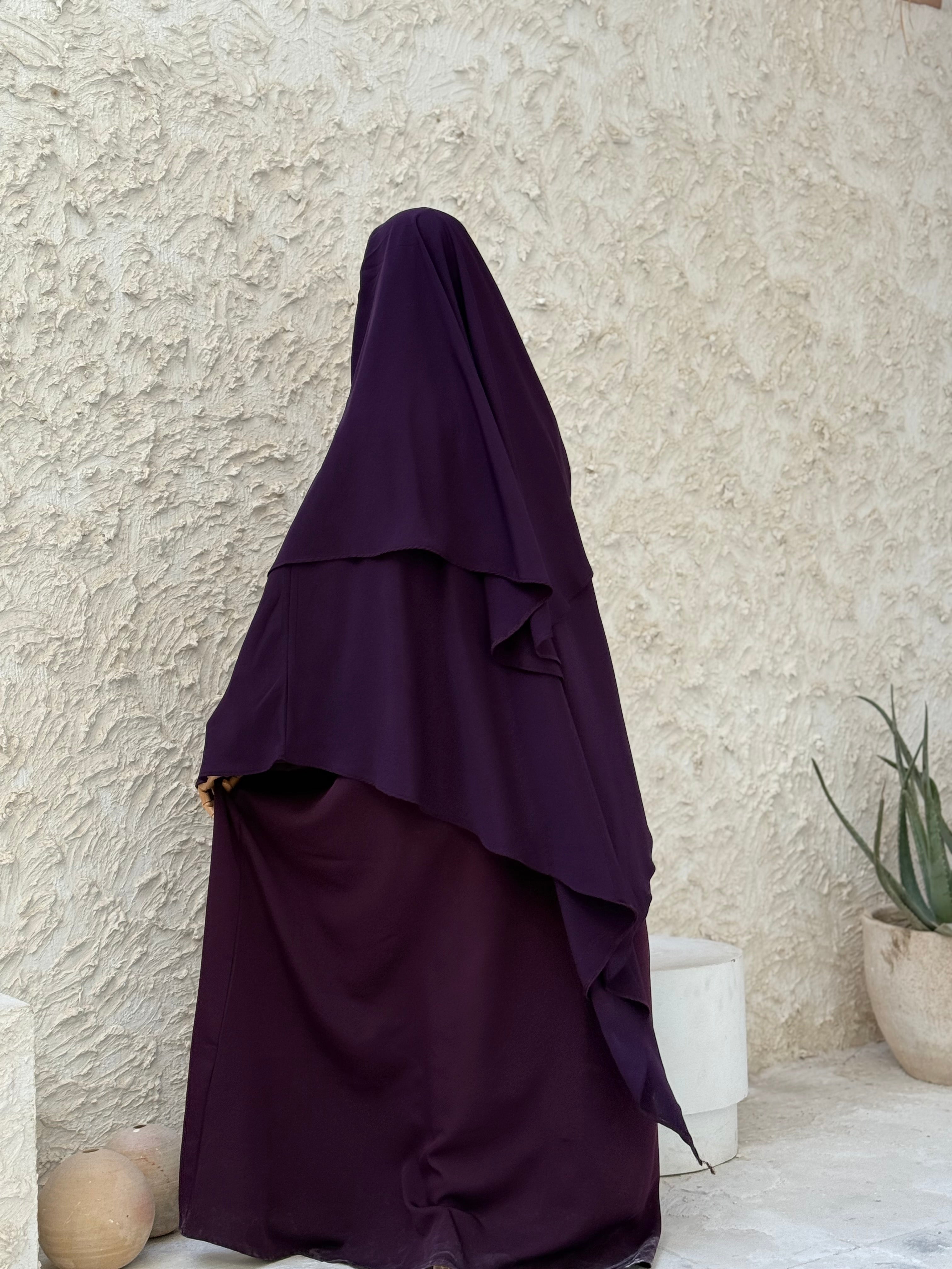 Khimar Tawus Aubergine