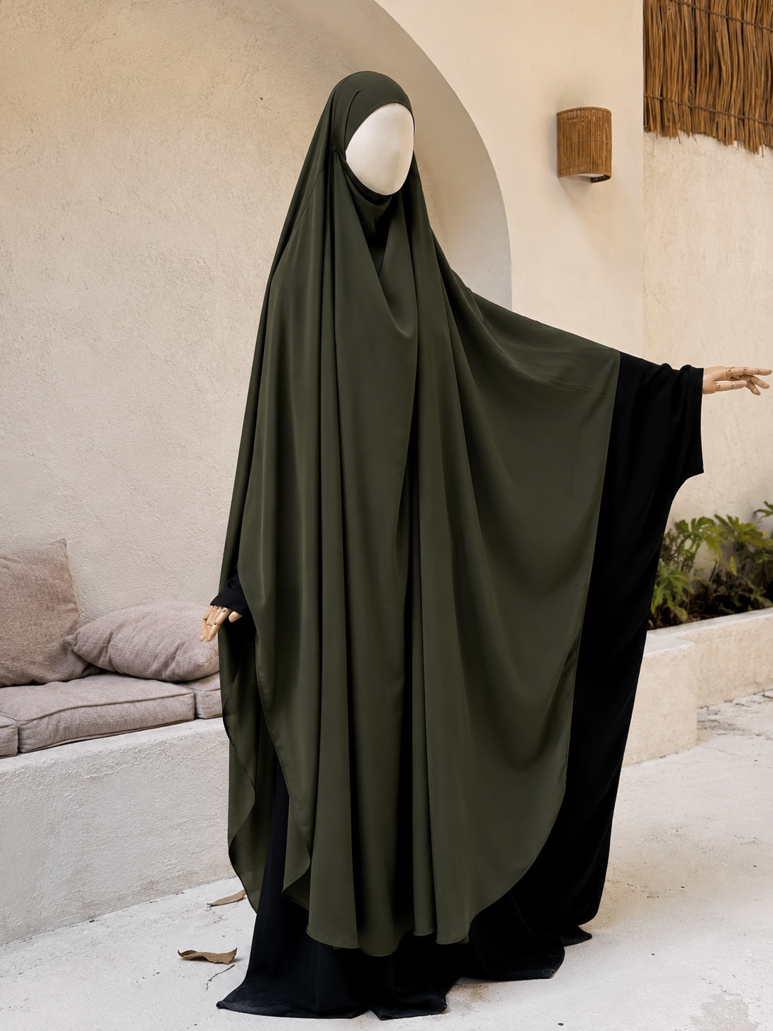 Big Khimar Iffat Kaki Foncé